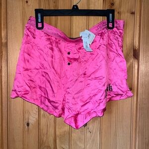 PINK Victoria's Secret Hot Pink Satin Sleep Shorts